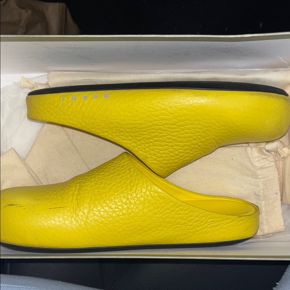 Marni Yellow Mules Vibrant Slip-On Shoes